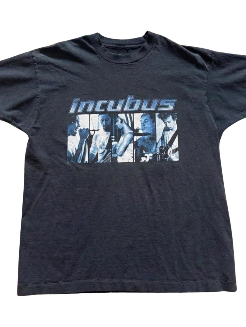 Gildan Black Incubus Band Tee with Blue Graphic, Gift For Her, For Him